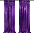 Purple Sequin Backdrop 2 Panels 2FTx8FT Glitter Halloween Party Backdrop by QueenDream