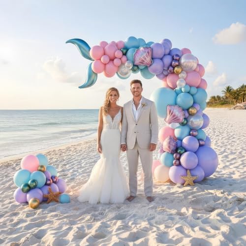 Vellax 78-Pc Mermaid Balloon Garland Arch Kit, Under the Sea Theme - Image 6