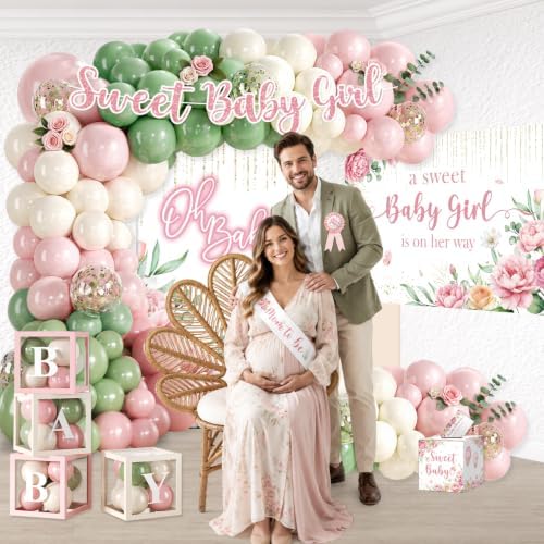 Cocomigo 338PCS Baby Shower Decorations for Girl Party Set, Serves 25 - Image 4