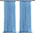 Baby Blue Sequin Backdrop 2 Panels 2FTx8FT Glitter Party Backdrop Curtains by QueenDream