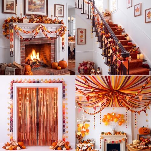 Fall Paper Chains Garland 574 ft Crepe Streamers for Party Decor - Image 5