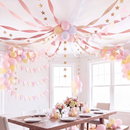 Frienda 14 Pcs Dusty Blush Pink Party Decorations Set for Fancy Birthday - Image 4