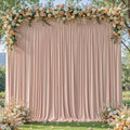 8x10FT Nude Backdrop Curtains for Wedding Parties, Wrinkle Free Polyester Photography Backdrop Drapes for Wedding Baby Shower Birthday Parties Stage Background Stand Decorations 4x10ft,2 Panels by Partisky