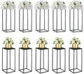 NUPTIO Black Vase Wedding Centerpieces, Geometric Stand, 23.6" Tall, 10 Pcs by Nuptio