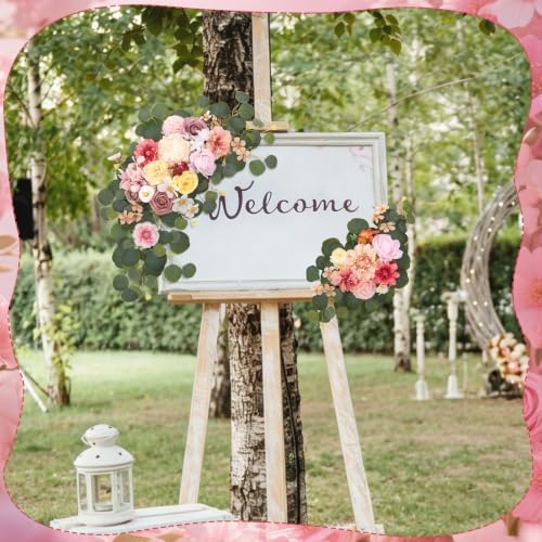 2 Pcs Wedding Arch Decorations, Colorful Arch Flowers Swag - Image 2