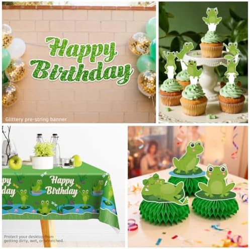 205pcs wellspar Green Frog Birthday Decorations Tableware Set, 25 Guests - Image 6