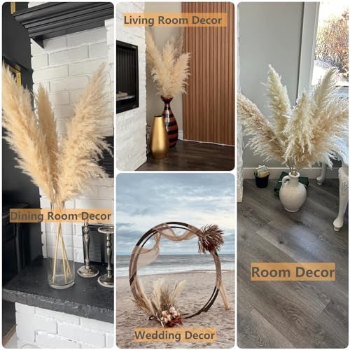 10 PCS 40" Tall Pampas Grass Stems in Natural Beige, Add a Boho Touch to Your Space—Pompas Grass Ideal for Floral Arrangements, Floor Vases, Weddings, and Creating a Bohemian Ambiance at Home. - Image 6