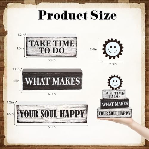4 Pcs Inspirational Wooden Tiered Tray Decor, Motivational Decoration Gifts - Image 2