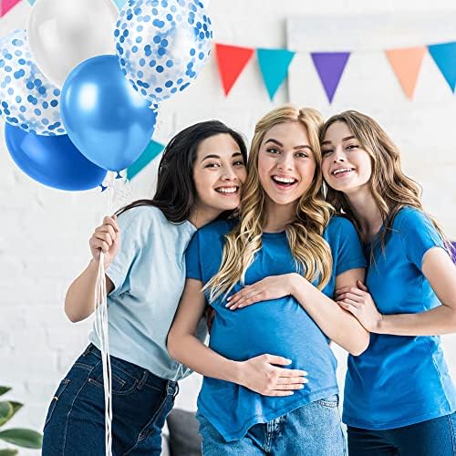Ainiv 15PCS Blue Balloons, 12inch Thicken Party Balloons with Ribbon - Image 6