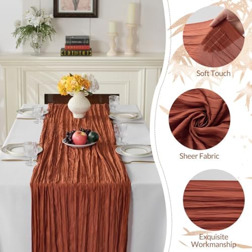 6 Pack Cheesecloth Table Runner 35"×120" Gauze Fabric Fall Table Runner - Image 6