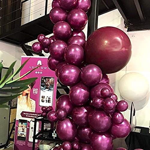 PartyWoo Metallic Hot Pink Balloons 50pcs Dark Pink Magenta Fuchsia Color - Image 3