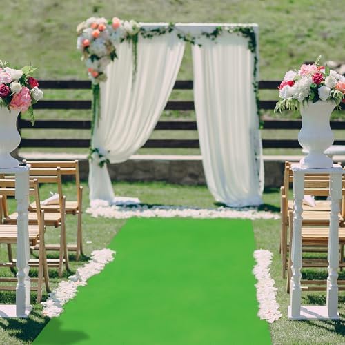 Grass Green Carpet Runner for Wedding Party Aisle with Tape - Image 2