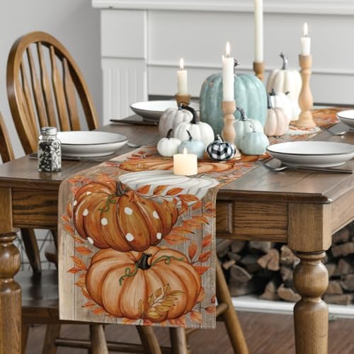 Artoid Mode 210 GSM Fall Table Runner Home Party Decor 13x90 Inch - Image 3