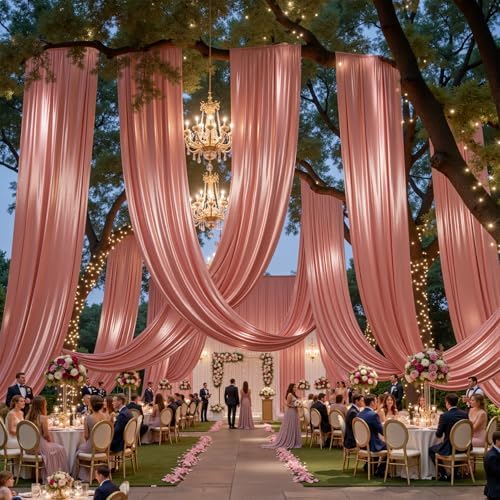 20ftx40ft Rose Gold Ceiling Curtain for Wedding Parties - Image 2