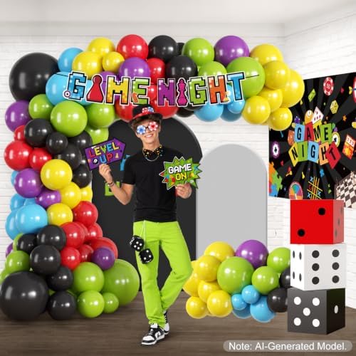 Cocomigo 314Pcs Game Night Decorations, All-in-One Party Set Serves 25 - Image 4