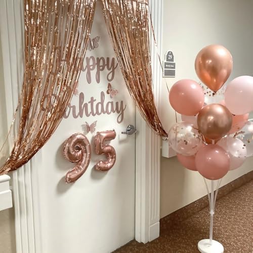 Dusty Pink Balloon Set, 60Pcs 12 Inch Retro Blush Pink White Sand Nude Latex Balloon with Metallic Confetti Rose Pink Helium Balloon for Girls Women Birthday Party Baby Shower Boho Decoration Supplies - Image 4