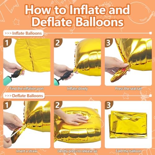 NISOCY 48PCS Orange Brown Metallic Gold Square Foil Balloons Wall Backdrop - Image 3