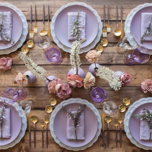 White Antique Charger Plates,13 Inch Metallic Chargers for Dinner Plates, Bead Rim Plastic Chargers For Dining, Wedding, Party,Shower. 6 Pack Decorative Holiday Tabletop Decor - Image 2