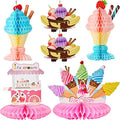Outus 6 Pcs Ice Cream Table Decorations, Honeycomb Centerpieces Set by Outus