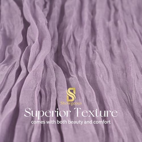 4 Pack Purple Cheesecloth Table Runner 17x108 Inches Boho Home Decor - Image 4