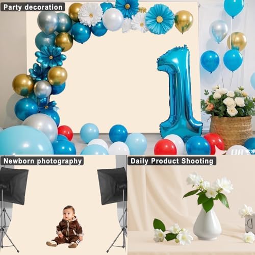 Cream Photography Backdrop for Photoshoot, Fabric, 7x10 FT - Image 4