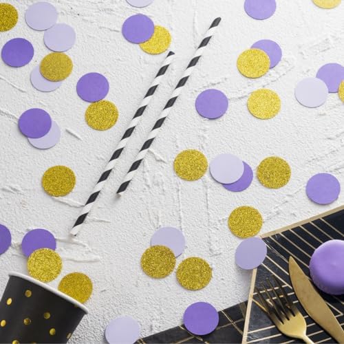 MOWO Gold Purple and Lavender Confetti Table Decoration, 1.2'', 200pc - Image 3