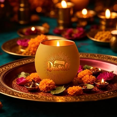 SHMILMH Happy Diwali Decorations for Home Candle Holder Diwali Gifts 6 PCS - Image 4