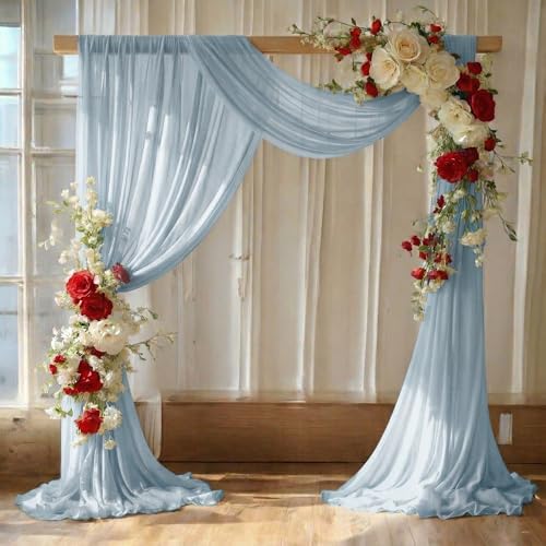 Pack of 2 Wedding Arch Drape Panel Fabric 30" x 40ft - Baby Blue by MDS