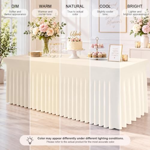 Smiry Spandex Elastic Fitted Table Cloth Skirt for 4FT Rectangle Table - Image 4