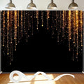 Black and Golden Backdrop 8x6ft Polyester Glitter Backdrop Masquerade Decorations Vintage Photo Booth for Family Birthday Party Photo Studio with Ribbon by DuoduoBuy