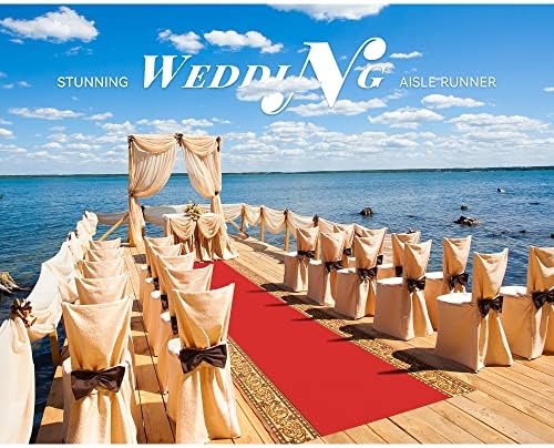 EZLucky Red Carpet Runner for Party, 2.6X30 ft, 130 GSM Felt Non-Woven Fabric, Hollywood Red Carpet for Event, Aisle Runner for Wedding Ceremony, Movie Theme Party Deco, Red Runway Rug for Prom - Image 2