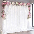 White Backdrop Curtains with Lights for Parties,10x10FT Wrinkle Free Wedding Photo Backdrop Curatin Drapes Fabric for Baby Shower Birthday Ceremony Reception Home Party Decorations-5ft x 10ft,2 Panels by Partisky