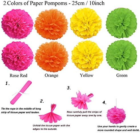 Mexican Party Decorations Multicolored Fiesta Paper Fan Party Decorations - Image 4