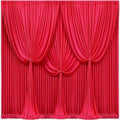 24x10FT Red Backdrop Curtains for Wedding Christmas, Wrinkle Free Polyester Photography Backdrop Drapes for Wedding Baby Shower Birthday Parties Stage Background Stand Decorations 4x10ft,6 Panels by Partisky