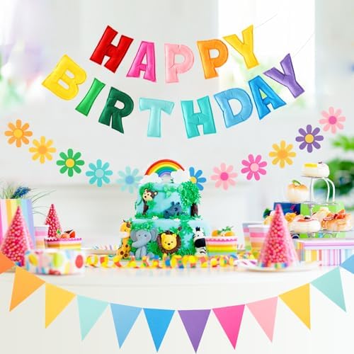 YEOCU Happy Birthday Decorations, No DIY, Pre-Strung 3D Banner - Image 2