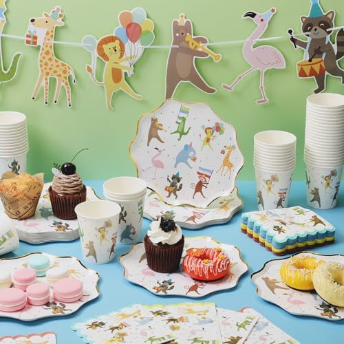Potchen 150 Pcs Animal Parade Party Supplies Birthday Decorations - Image 3