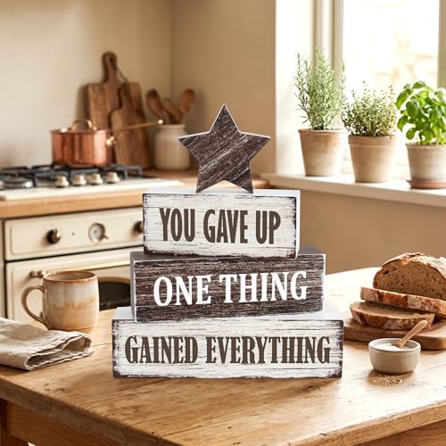 4 Pcs Sober Anniversary Wooden Tiered Tray Decor, Soberversary Gifts - Image 7