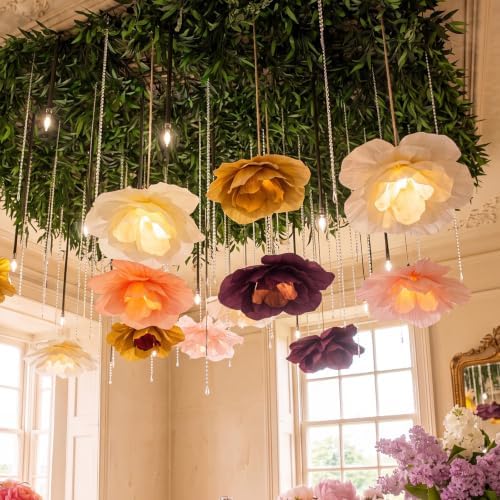 VIHOSE 12 Pcs Large Fall Flower Paper Lanterns Decorations, 15.7 Inch - Image 4