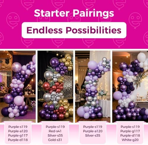 Bezente Metallic Purple Latex Party Balloons 100 Pack 12 inch - Image 5