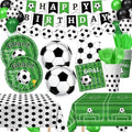 170 PCS Soccer Party Decorations, Soccer Birthday Party Decorations - Includes Plates, Napkins, Cups, Banner, Balloons, Tablecloth, Knives, Forks for Sports Soccer Theme Party Decorations, Serve 24 by QIYANPAX