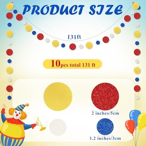 Outus 10 Pieces Dot Garland Banner Hanging, Red,Blue,Yellow - Image 2