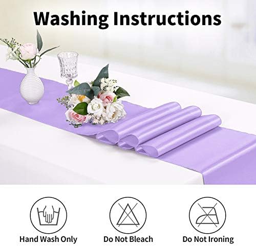 15-Pack Satin Table Runner Lavender 12 x 108 inches Long, Table Runners for Wedding, Birthday Parties, Banquets Decorations（15 Pack, 12x108 Inch, Lavender） - Image 3