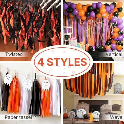 PartyWoo Orange Crepe Paper Streamers 10 Rolls 820 ft Pack of Orange Crepe Paper for Graduation Halloween Thanksgiving Birthday Party Decorations (1.8 Inch x 82 Ft/Roll), Orange-80 - Image 6
