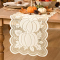 Artoid Mode Beige Lace Jacquard Pumpkin Leaf Fall Table Runner 13x72 Inch by ArtoidMode