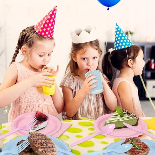 50 Set Baby Gender Reveal Plates Napkins, Pink Blue Party Tableware - Image 7
