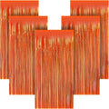 5 Pack 3.28ft x 6.56ft Orange Metallic Tinsel Foil Fringe Curtains, Photo Booth Backdrop Party Decorations for Birthday Wedding Baby Shower Graduation Bachelorette New Years by Unknown