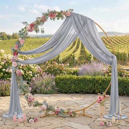 Pack of 1 Wedding Arch Drape Panel Fabric 30" x 100ft - Cool Gray - Image 3