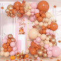 Amandir 153pcs Fall Baby Shower Balloon Arch Kit Burnt Orange Pink Garland by Amandir