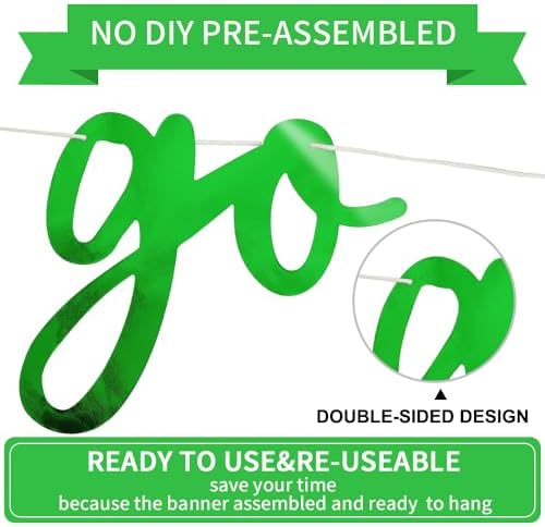 BEISHIDA Bright Green Pre-Strung Go Shawty It's Your Birthday Banner Decor - Image 3