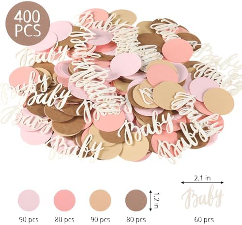 Minatee 400 Pcs Baby Shower Confetti Decorations Table Confetti Dots Gender Reveal Wedding Decor (Modern Color,Round Style) - Image 2